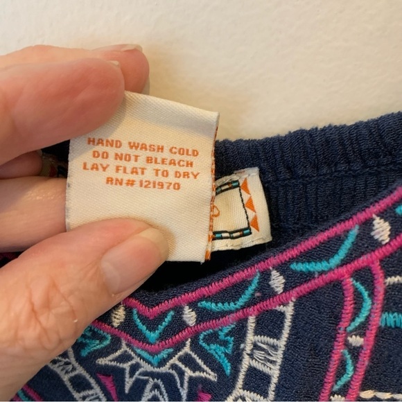 Flying Tomato blue embroidered spaghetti strap sundress Rayon/Poly blend. Size M - Picture 4 of 9